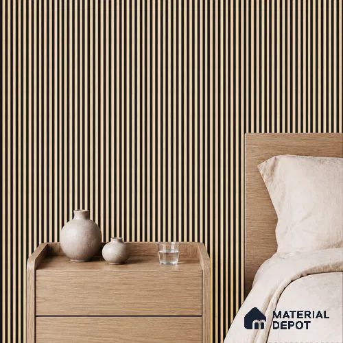 Beige Wooden Louver PN 05472 8 ft x 5 inch Charcoal Panel - 11 mm | Suitable for Feature Wall, TV Unit & Living Room | Width is Subjected to 5% Variation