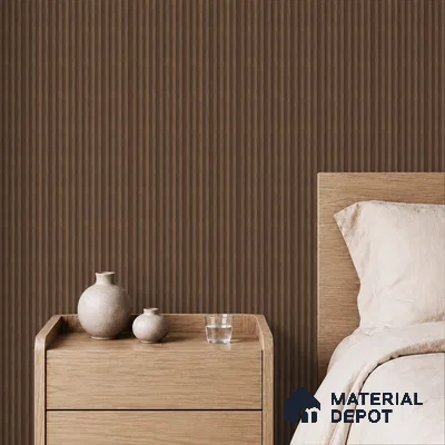 Brown Wooden Louver PN 05473 8 ft x 5 inch Charcoal Panel - 11 mm | Suitable for Feature Wall, TV Unit & Living Room | Width is Subjected to 5% Variation