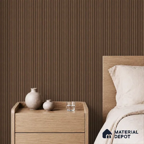 Brown Wooden Louver PN 05473 8 ft x 5 inch Charcoal Panel - 11 mm | Suitable for Feature Wall, TV Unit & Living Room | Width is Subjected to 5% Variation