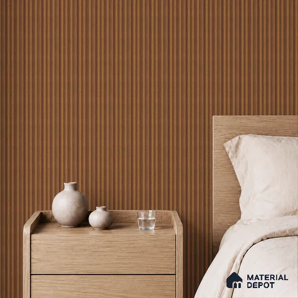 Brown Wooden Louver PN 05474 8 ft x 5 inch Charcoal Panel - 11 mm | Suitable for Feature Wall, TV Unit & Living Room | Width is Subjected to 5% Variation