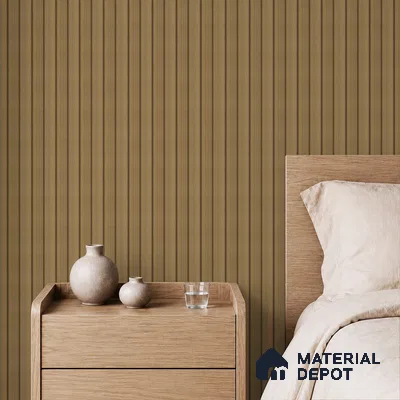 Brown Wooden Louver PN 05475 8 ft x 5 inch Charcoal Panel - 11 mm | Suitable for Feature Wall, TV Unit & Living Room | Width is Subjected to 5% Variation