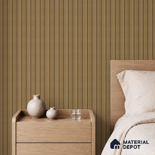 Brown Wooden Louver PN 05475 8 ft x 5 inch Charcoal Panel - 11 mm | Suitable for Feature Wall, TV Unit & Living Room | Width is Subjected to 5% Variation