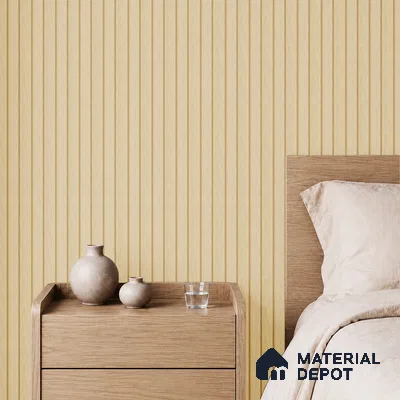 Beige Wooden Louver PN 05478 8 ft x 5 inch Charcoal Panel - 11 mm | Suitable for Feature Wall, TV Unit & Living Room | Width is Subjected to 5% Variation
