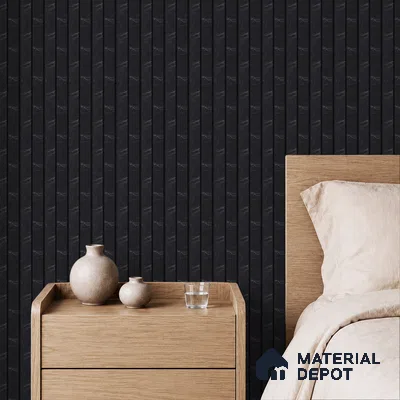 Black Marble Louver PN 05480 8 ft x 5 inch Charcoal Panel - 11 mm | Suitable for Feature Wall, TV Unit & Living Room | Width is Subjected to 5% Variation