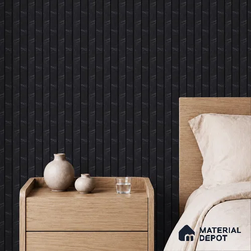 Black Marble Louver PN 05480 8 ft x 5 inch Charcoal Panel - 11 mm | Suitable for Feature Wall, TV Unit & Living Room | Width is Subjected to 5% Variation
