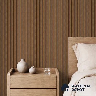 Brown Wooden Louver PN 05481 8 ft x 5 inch Charcoal Panel - 11 mm | Suitable for Feature Wall, TV Unit & Living Room | Width is Subjected to 5% Variation