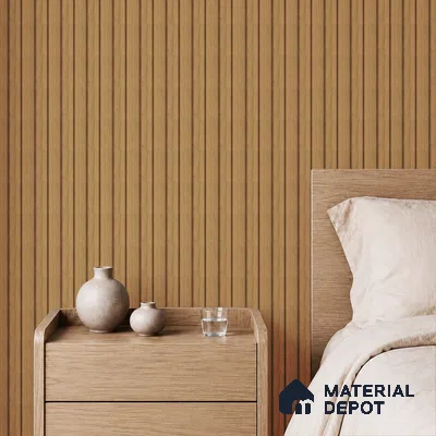 Brown Wooden Louver PN 05482 8 ft x 5 inch Charcoal Panel - 11 mm | Suitable for Feature Wall, TV Unit & Living Room | Width is Subjected to 5% Variation