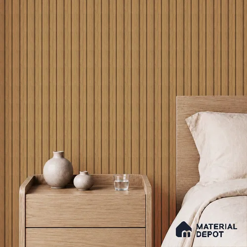 Brown Wooden Louver PN 05482 8 ft x 5 inch Charcoal Panel - 11 mm | Suitable for Feature Wall, TV Unit & Living Room | Width is Subjected to 5% Variation