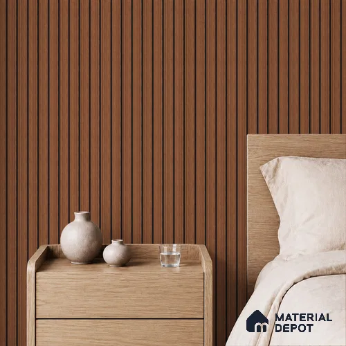 Brown Wooden Louver PN 05483 8 ft x 5 inch Charcoal Panel - 11 mm | Suitable for Feature Wall, TV Unit & Living Room | Width is Subjected to 5% Variation