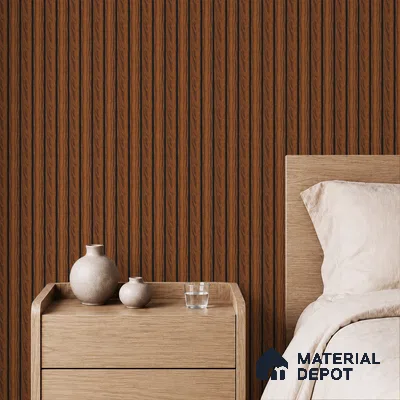 Brown Wooden Louver PN 05484 8 ft x 5 inch Charcoal Panel - 11 mm | Suitable for Feature Wall, TV Unit & Living Room | Width is Subjected to 5% Variation