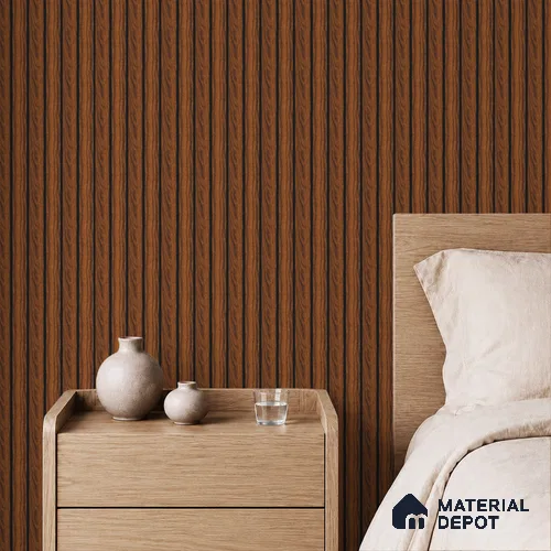 Brown Wooden Louver PN 05484 8 ft x 5 inch Charcoal Panel - 11 mm | Suitable for Feature Wall, TV Unit & Living Room | Width is Subjected to 5% Variation
