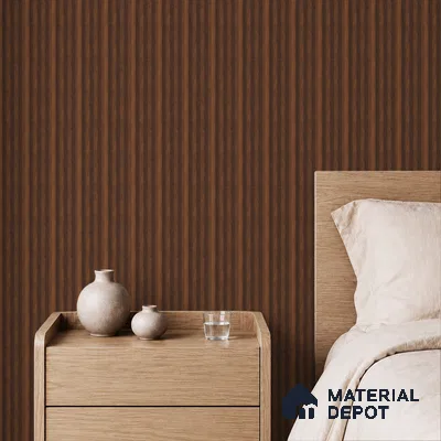 Brown Wooden Louver PN 05487 8 ft x 5 inch Charcoal Panel - 11 mm | Suitable for Feature Wall, TV Unit & Living Room | Width is Subjected to 5% Variation