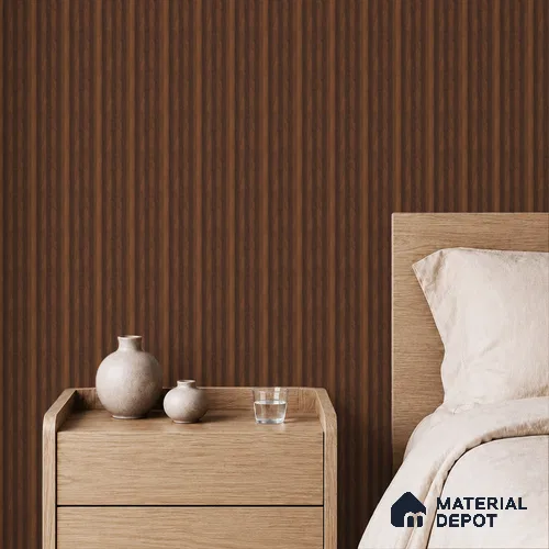 Brown Wooden Louver PN 05487 8 ft x 5 inch Charcoal Panel - 11 mm | Suitable for Feature Wall, TV Unit & Living Room | Width is Subjected to 5% Variation
