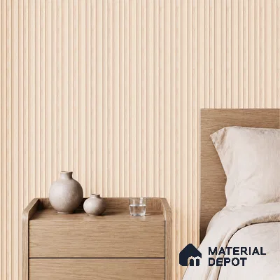Beige Wooden Louver PN 05488 8 ft x 5 inch Charcoal Panel - 11 mm | Suitable for Feature Wall, TV Unit & Living Room | Width is Subjected to 5% Variation