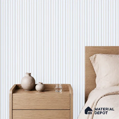 White Plain Colour Louver PN 05490 8 ft x 5 inch Charcoal Panel - 11 mm | Suitable for Feature Wall, TV Unit & Living Room | Width is Subjected to 5% Variation