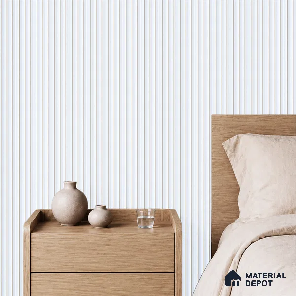 White Plain Colour Louver PN 05490 8 ft x 5 inch Charcoal Panel - 11 mm | Suitable for Feature Wall, TV Unit & Living Room | Width is Subjected to 5% Variation