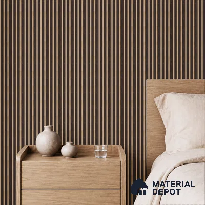 Brown Marble Louver PN 05492 8 ft x 5 inch Charcoal Panel - 11 mm | Suitable for Feature Wall, TV Unit & Living Room | Width is Subjected to 5% Variation