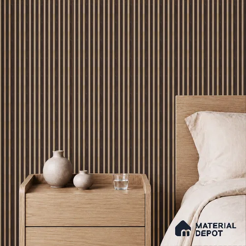 Brown Marble Louver PN 05492 8 ft x 5 inch Charcoal Panel - 11 mm | Suitable for Feature Wall, TV Unit & Living Room | Width is Subjected to 5% Variation