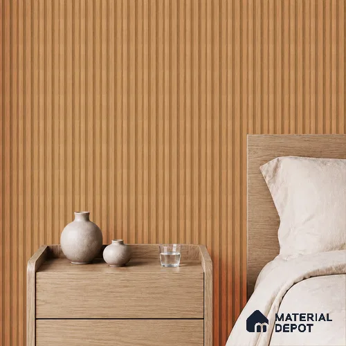 Brown Wooden Louver PN 05495 8 ft x 5 inch Charcoal Panel - 11 mm | Suitable for Feature Wall, TV Unit & Living Room | Width is Subjected to 5% Variation
