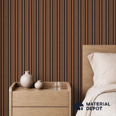 Brown Wooden Louver PN 05496 8 ft x 5 inch Charcoal Panel - 11 mm | Suitable for Feature Wall, TV Unit & Living Room | Width is Subjected to 5% Variation