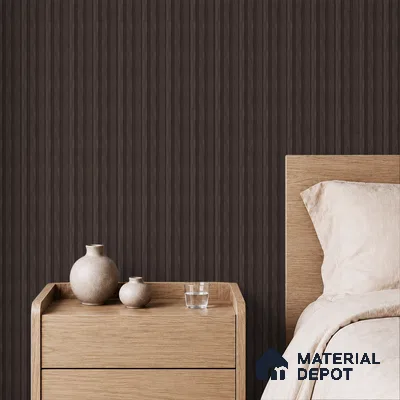 Brown Wooden Louver PN 05498 8 ft x 5 inch Charcoal Panel - 11 mm | Suitable for Feature Wall, TV Unit & Living Room | Width is Subjected to 5% Variation