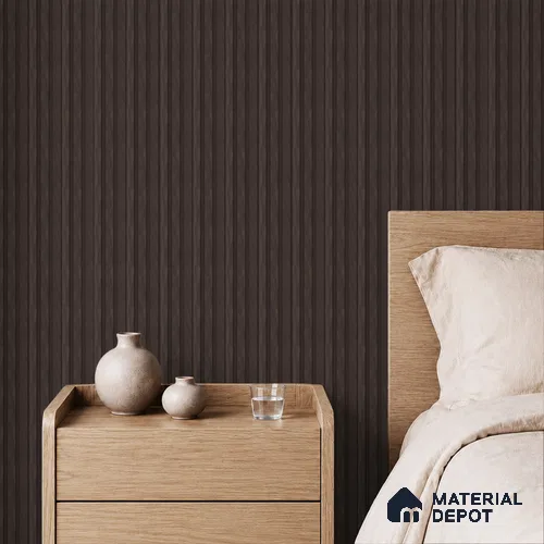Brown Wooden Louver PN 05498 8 ft x 5 inch Charcoal Panel - 11 mm | Suitable for Feature Wall, TV Unit & Living Room | Width is Subjected to 5% Variation