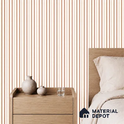 White Marble Louver PN 05499 8 ft x 5 inch Charcoal Panel - 11 mm | Suitable for Feature Wall, TV Unit & Living Room | Width is Subjected to 5% Variation