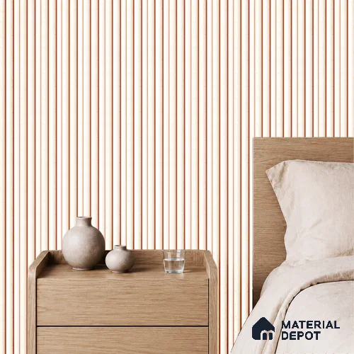 White Marble Louver PN 05499 8 ft x 5 inch Charcoal Panel - 11 mm | Suitable for Feature Wall, TV Unit & Living Room | Width is Subjected to 5% Variation
