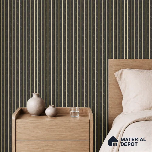 Grey Marble Louver PN 05501 8 ft x 5 inch Charcoal Panel - 11 mm | Suitable for Feature Wall, TV Unit & Living Room | Width is Subjected to 5% Variation