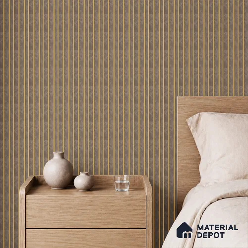 Brown Marble Louver PN 05502 8 ft x 5 inch Charcoal Panel - 11 mm | Suitable for Feature Wall, TV Unit & Living Room | Width is Subjected to 5% Variation
