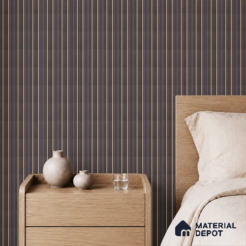Grey Leather Louver PN 05503 8 ft x 5 inch Charcoal Panel - 11 mm | Suitable for Feature Wall, TV Unit & Living Room | Width is Subjected to 5% Variation