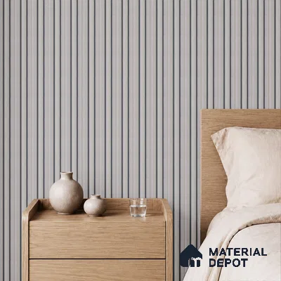 Grey Wooden Louver PN 05506 8 ft x 5 inch Charcoal Panel - 11 mm | Suitable for Feature Wall, TV Unit & Living Room | Width is Subjected to 5% Variation