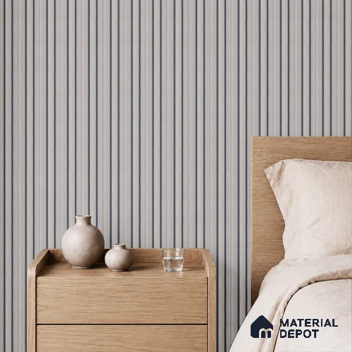 Grey Wooden Louver PN 05506 8 ft x 5 inch Charcoal Panel - 11 mm | Suitable for Feature Wall, TV Unit & Living Room | Width is Subjected to 5% Variation