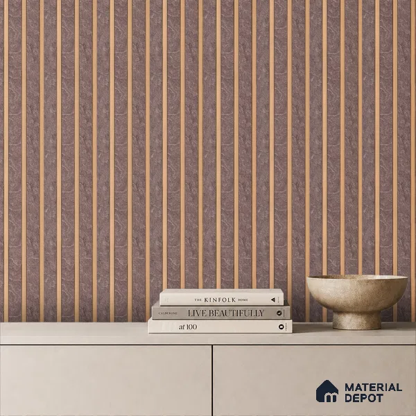 Cappucino Brown Stone Look PN 05546 8 ft x 6 inch Charcoal Panel - 7 mm | Suitable for Feature Wall, TV Unit & Living Room | Width is Subjected to 5% Variation