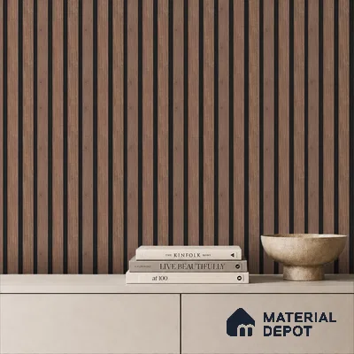 Wooden Look PN 05547 8 ft x 6 inch Charcoal Panel - 7 mm | Suitable for Feature Wall, TV Unit & Living Room | Width is Subjected to 5% Variation