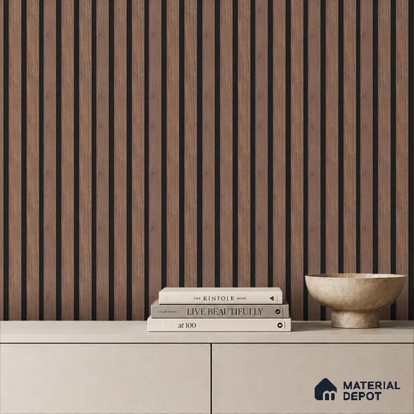 Wooden Look PN 05547 8 ft x 6 inch Charcoal Panel - 7 mm | Suitable for Feature Wall, TV Unit & Living Room | Width is Subjected to 5% Variation