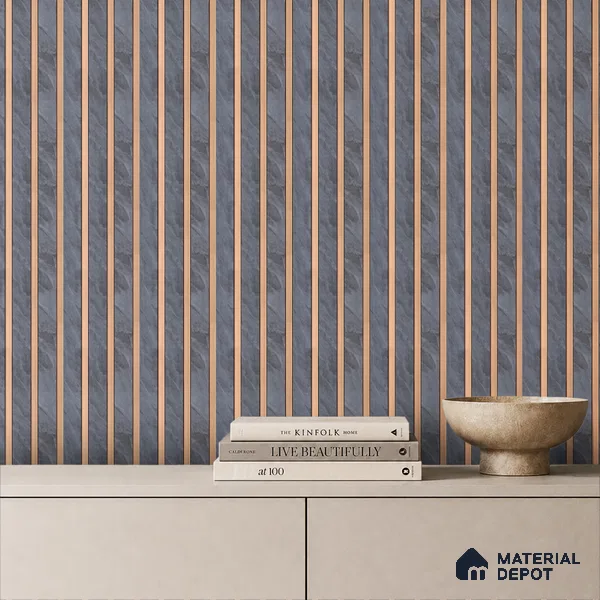 Dark Grey Stone Look PN 05635 8 ft x 6 inch Charcoal Panel - 7 mm | Suitable for Feature Wall, TV Unit & Living Room | Width is Subjected to 5% Variation