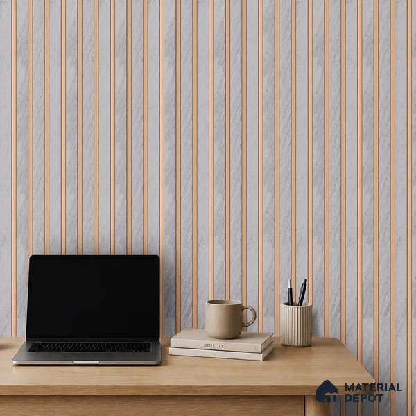 Cloud Grey Stone Look PN 07121 9.5 ft x 6 inch Charcoal Panel - 6 mm | Suitable for Feature Wall, TV Unit & Living Room | Width is Subjected to 5% Variation