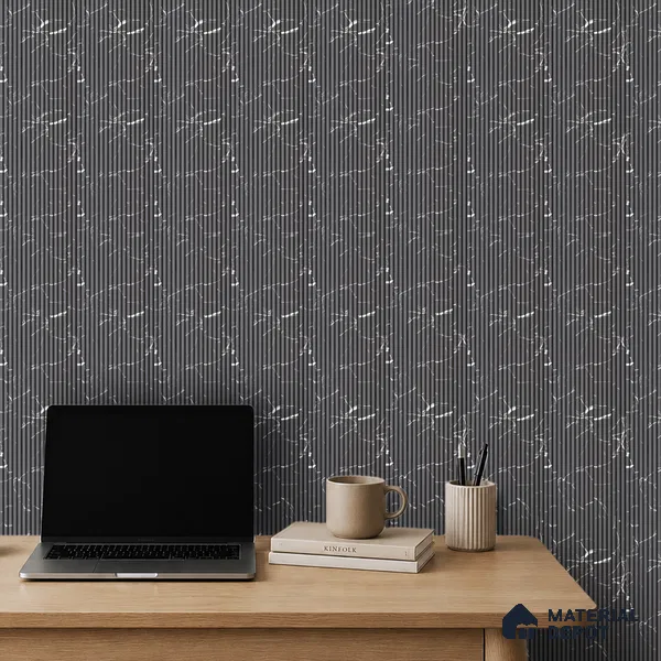 Dark Grey Marble Look PN 07136 9.5 ft x 6 inch Charcoal Panel - 6 mm | Suitable for Feature Wall, TV Unit & Living Room | Width is Subjected to 5% Variation