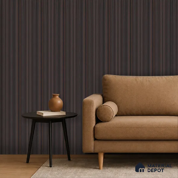 Wooden Look PN 07708 9.1 ft x 4.9 inch Charcoal Panel - 12 mm | Suitable for Living Room, Bedroom & TV Cabinet | Width is Subjected to 5% Variation