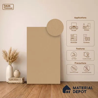 Patterned Look LM 23466 Golden Melon 8 ft x 4 ft Aged Wood Finish Decorative Laminate - 1 mm | Suitable for TV Unit, Wardrobe, Kitchen Cabinets