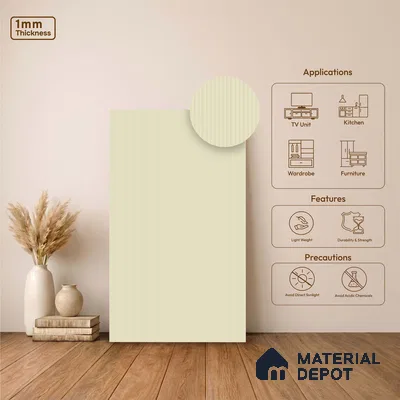 Fluted Solid Color Look LM 23473 Divine Pink 8 ft x 4 ft Micro Fluted Finish Decorative Laminate - 1 mm | Suitable for TV Unit, Wardrobe, Kitchen Cabinets