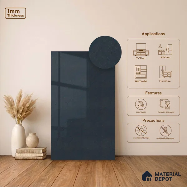 LM 23491 Twilight Glaze 8 ft x 4 ft High Gloss Finish Decorative Laminate - 1 mm | Suitable for TV Unit, Wardrobe, Kitchen Cabinets