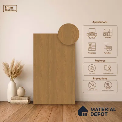 Wooden Look LM 23496 Amber Waves 8 ft x 4 ft Aged Radiance Finish Decorative Laminate - 1 mm | Suitable for TV Unit, Wardrobe, Kitchen Cabinets