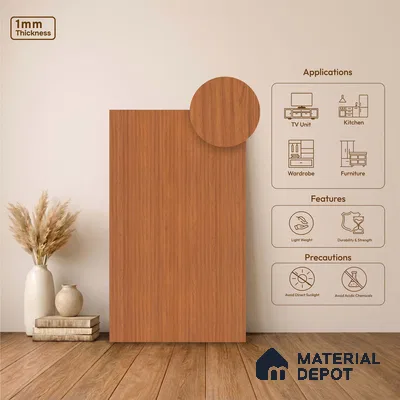 Wooden Fluted Look LM 23504 (BB 7118) Sunrise Oak 8 ft x 4 ft Bamboo Bliss Finish Decorative Laminate - 1 mm | Suitable for TV Unit, Wardrobe, Kitchen Cabinets