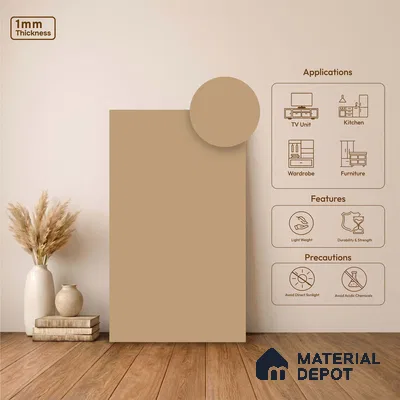 LM 23526 (SMT 427) Golden Melon 8 ft x 4 ft Super Matte Finish Decorative Laminate - 1 mm | Suitable for Living Room, Kitchen, Office