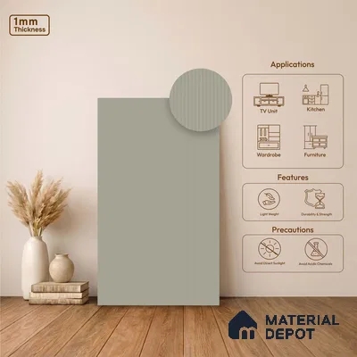 Fluted Solid Color Look LM 23531 Dulux Waterlily Blush 8 ft x 4 ft Micro Fluted Finish Decorative Laminate - 1 mm | Suitable for TV Unit, Wardrobe, Kitchen Cabinets