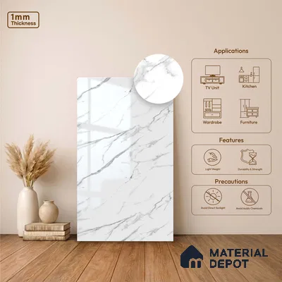 LM 23540 (HG 7550) Stone Archway 8 ft x 4 ft High Gloss Finish Decorative Laminate - 1 mm | Suitable for TV Unit, Wardrobe, Kitchen Cabinets