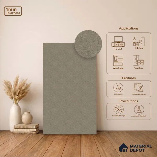 LM 23543 (DG 14 AR 5) Royal Texture 8 ft x 4 ft Digital Textured Finish Decorative Laminate - 1 mm | Suitable for TV Unit, Wardrobe, Kitchen Cabinets