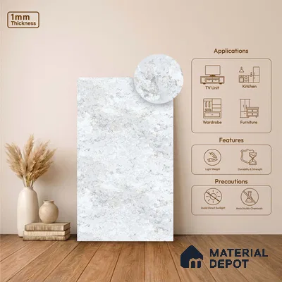 LM 23551 Nebula Stone 8 ft x 4 ft Aurora Stone Finish Decorative Laminate - 1 mm | Suitable for TV Unit, Wardrobe, Kitchen Cabinets